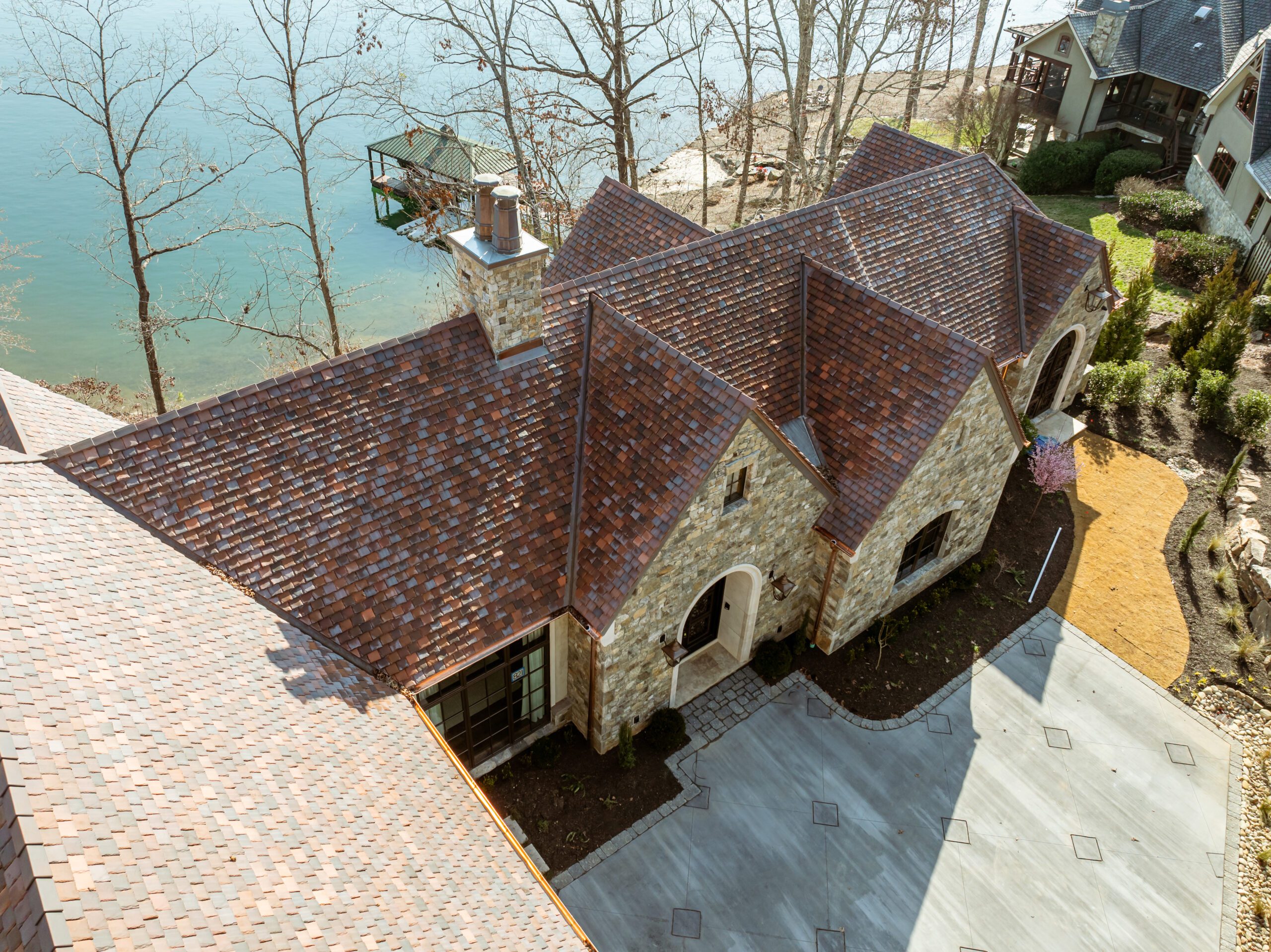 Custom Lake home at The Cliffs at Keowee Falls Roof Detail