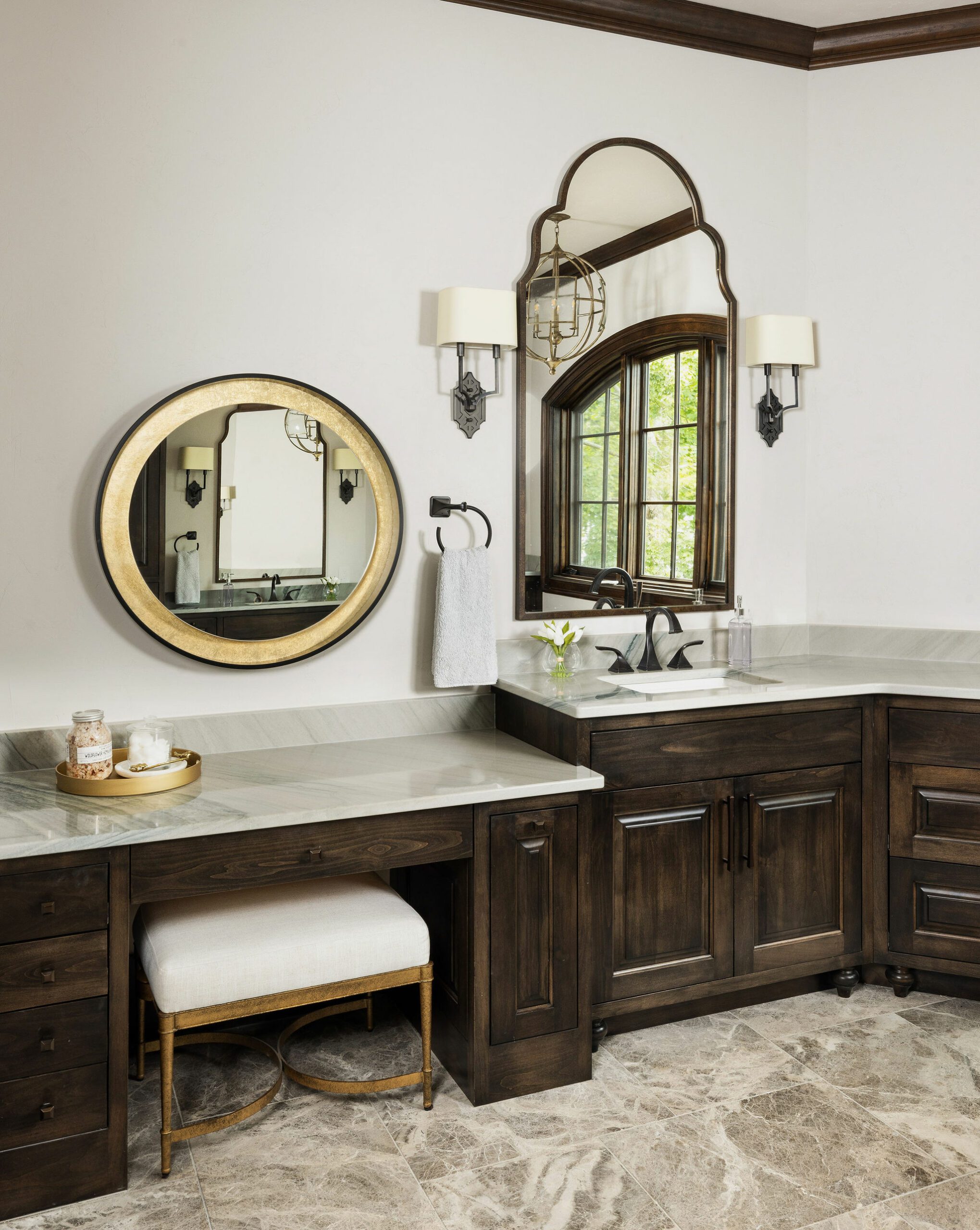 Custom Lake Home Primary Bathroom Vanity in The Cliffs Keowee Falls